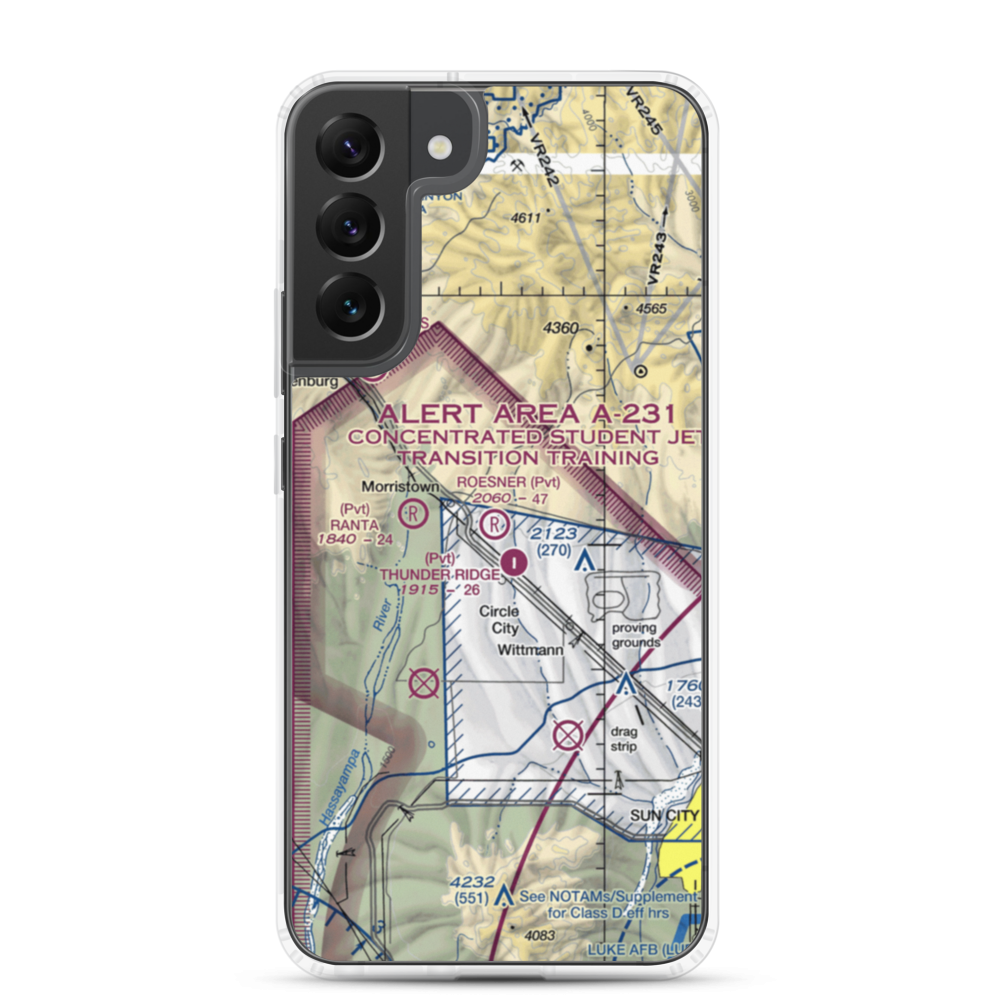 Roesner Ranch Airport (AZ32) VFR Sectional Samsung Case Samsung Galaxy S22 Plus model shown