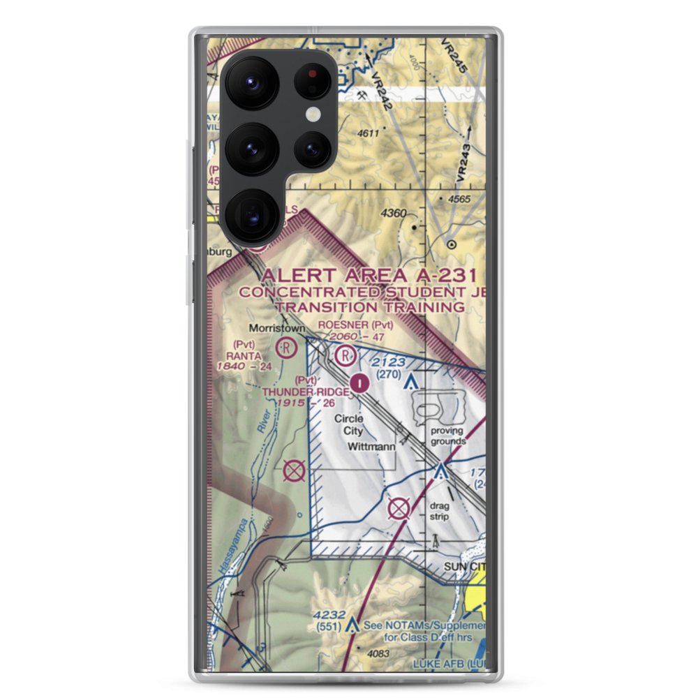 Roesner Ranch Airport (AZ32) VFR Sectional Samsung Case Samsung Galaxy S22 Ultra model shown
