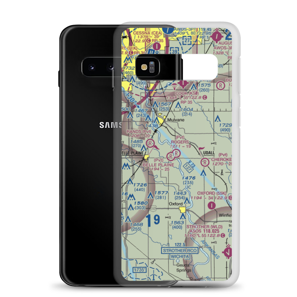 Rogers Airport (3KS3) VFR Sectional Samsung Case Samsung Galaxy S10 model shown