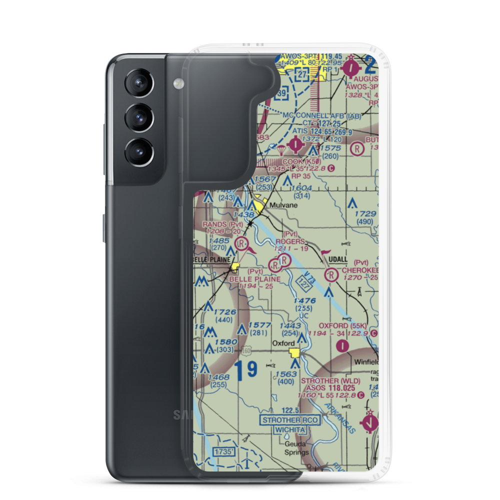 Rogers Airport (3KS3) VFR Sectional Samsung Case Samsung Galaxy S21 model shown