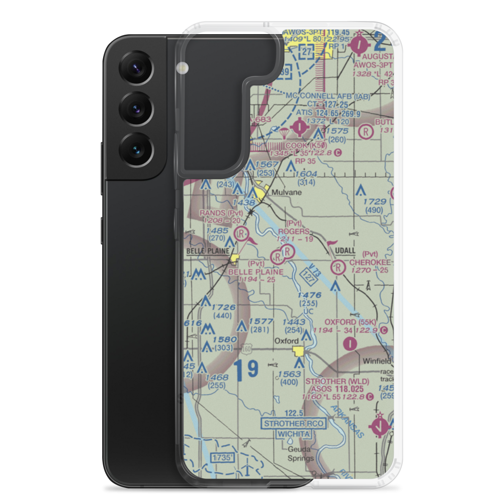 Rogers Airport (3KS3) VFR Sectional Samsung Case Samsung Galaxy S22 Plus model shown