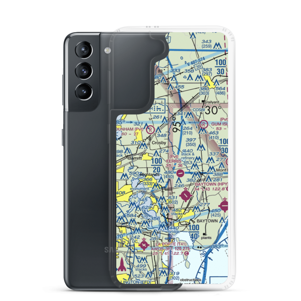 Rogers Airport (9TA3) VFR Sectional Samsung Case Samsung Galaxy S21 model shown