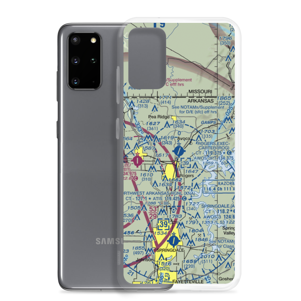 Rogers Municipal Airport-Carter Field (ROG) VFR Sectional Samsung Case Samsung Galaxy S20 Plus model shown