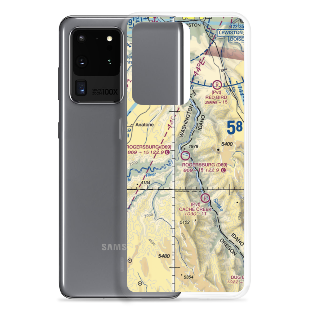 Rogersburg Airport (D69) VFR Sectional Samsung Case Samsung Galaxy S20 Ultra model shown