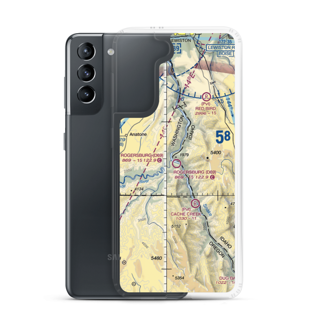 Rogersburg Airport (D69) VFR Sectional Samsung Case Samsung Galaxy S21 model shown