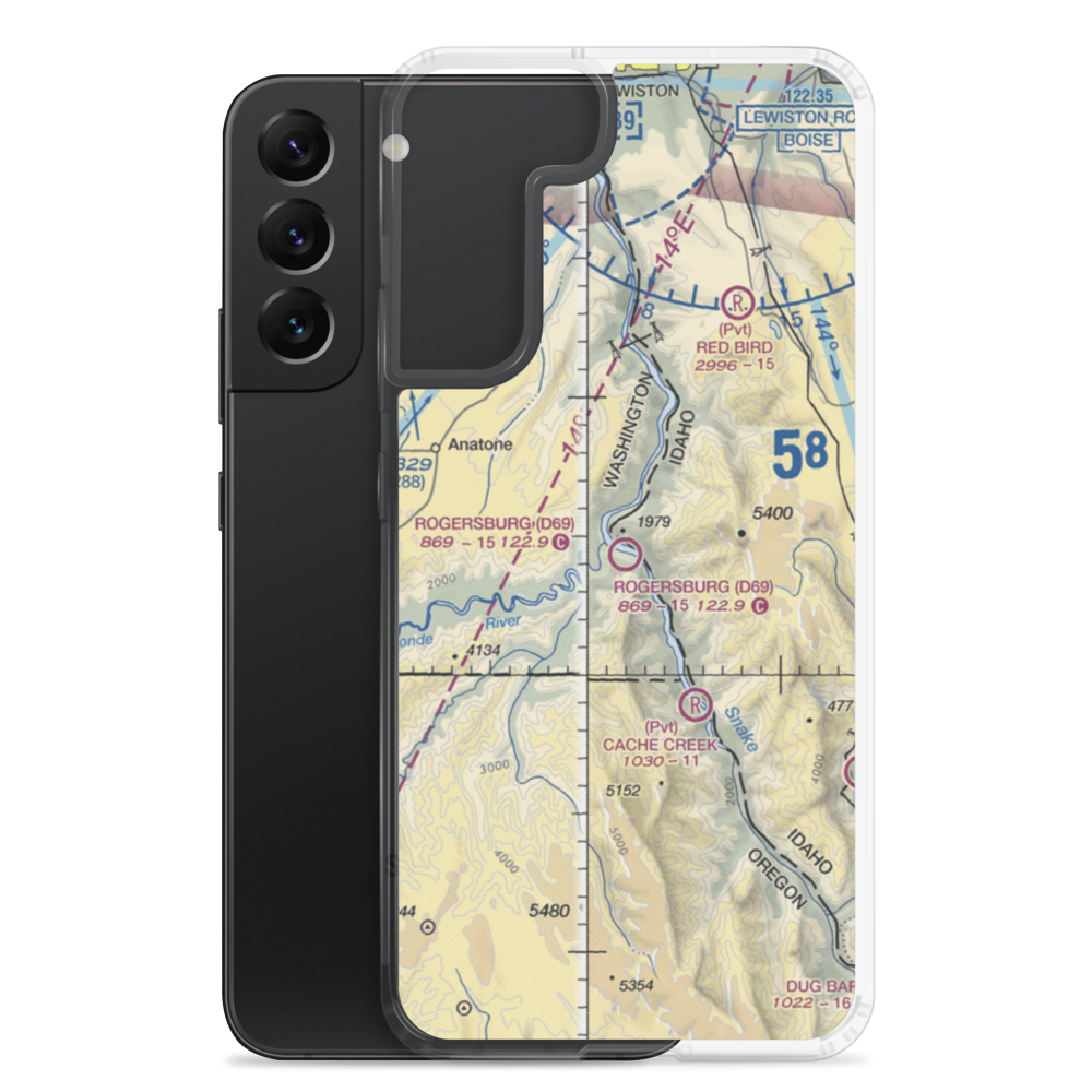 Rogersburg Airport (D69) VFR Sectional Samsung Case Samsung Galaxy S22 Plus model shown