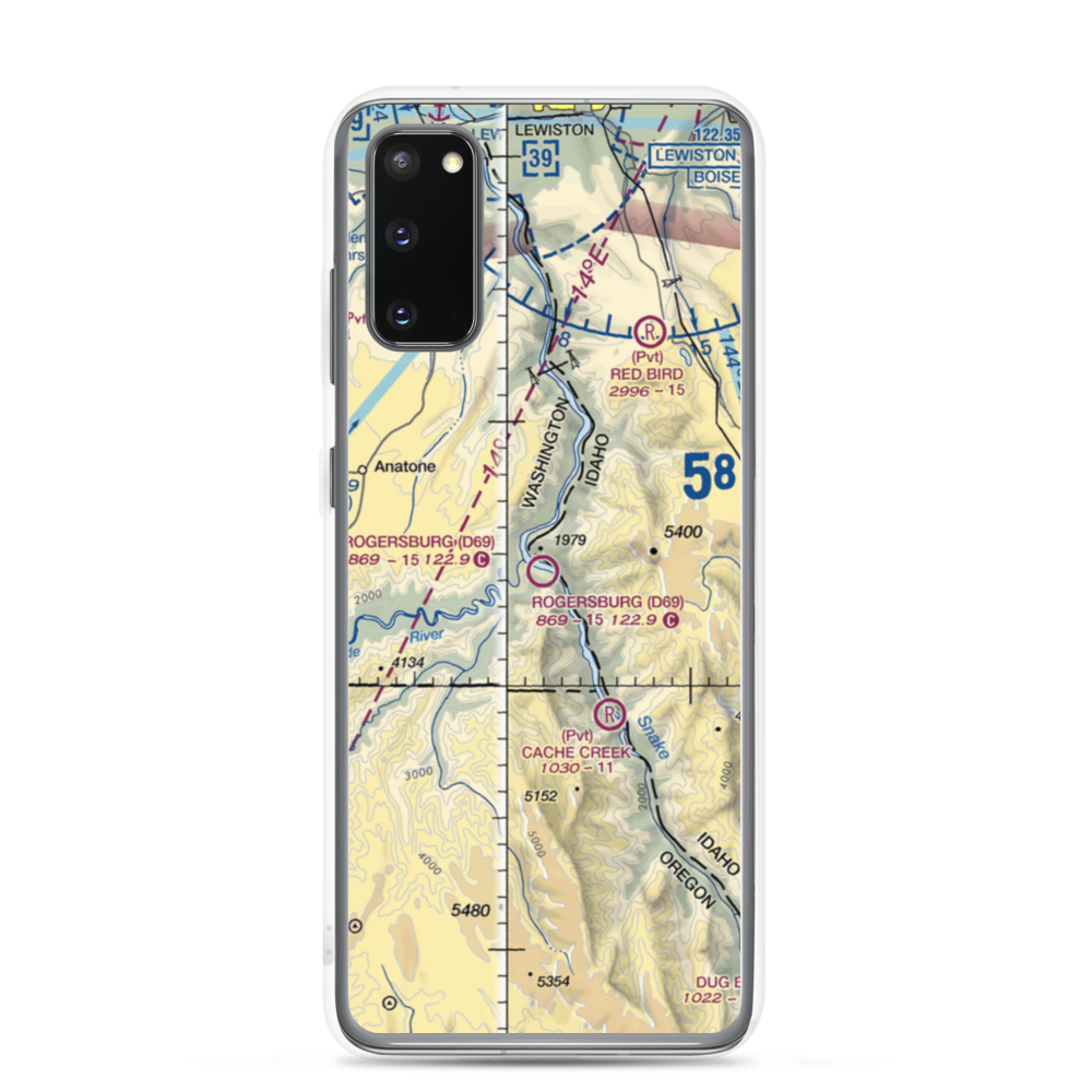 Rogersburg Airport (D69) VFR Sectional Samsung Case Samsung Galaxy S20 model shown