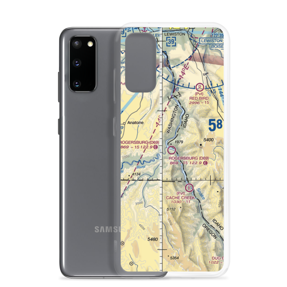 Rogersburg Airport (D69) VFR Sectional Samsung Case Samsung Galaxy S20 model shown