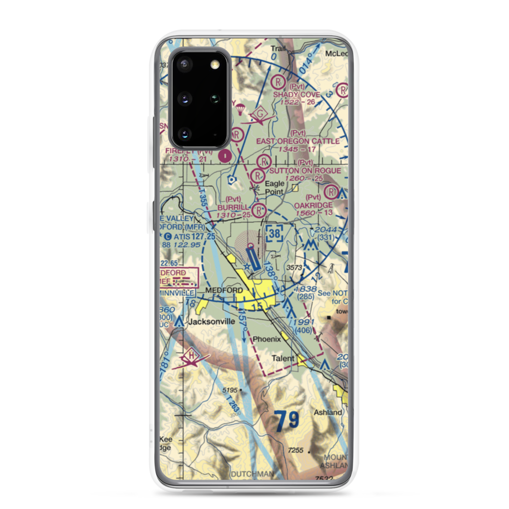 Rogue Valley International Medford Airport (MFR) VFR Sectional Samsung Case Samsung Galaxy S20 Plus model shown