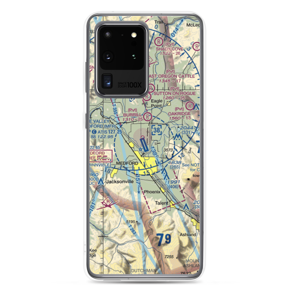 Rogue Valley International Medford Airport (MFR) VFR Sectional Samsung Case Samsung Galaxy S20 Ultra model shown