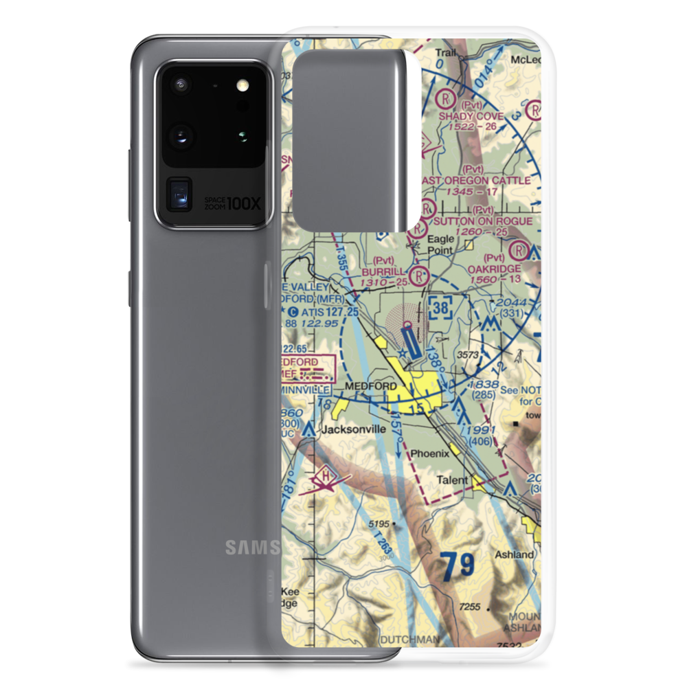 Rogue Valley International Medford Airport (MFR) VFR Sectional Samsung Case Samsung Galaxy S20 Ultra model shown