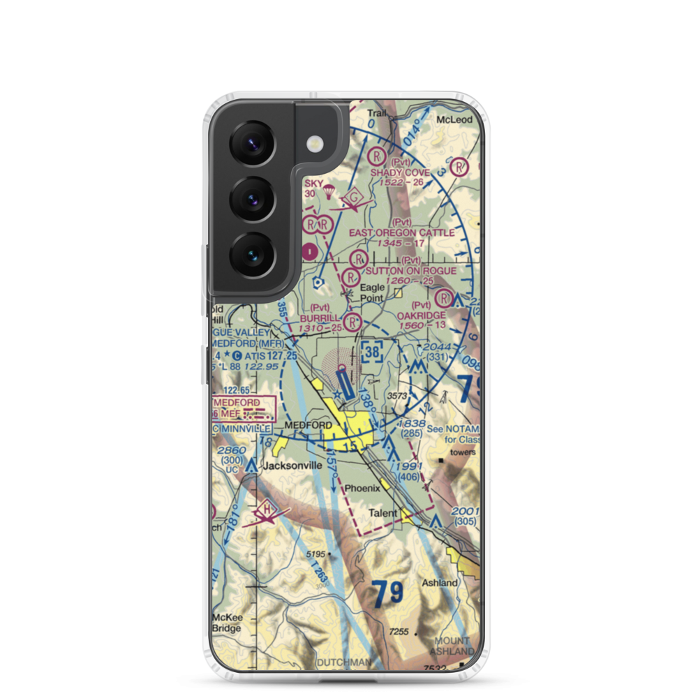 Rogue Valley International Medford Airport (MFR) VFR Sectional Samsung Case Samsung Galaxy S22 model shown