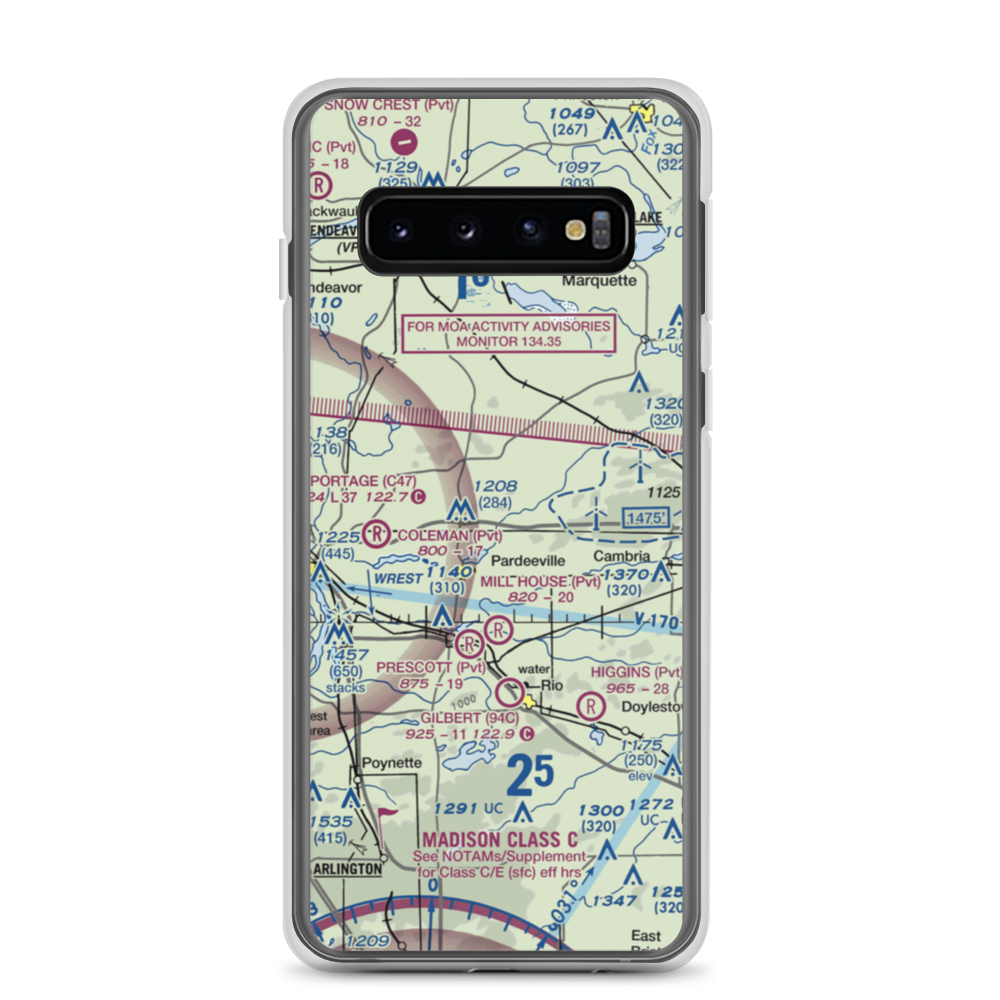 Rohde's Airport (US-0129) VFR Sectional Samsung Case Samsung Galaxy S10 model shown