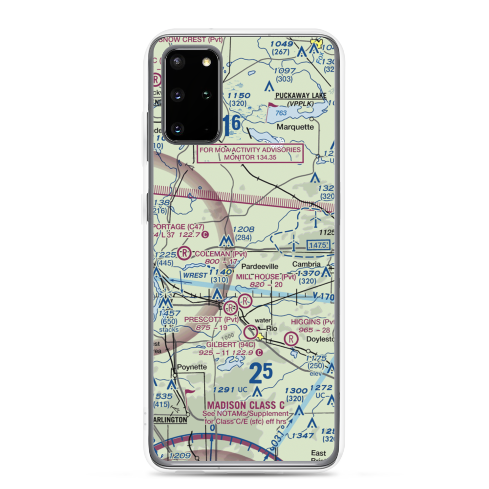 Rohde's Airport (US-0129) VFR Sectional Samsung Case Samsung Galaxy S20 Plus model shown