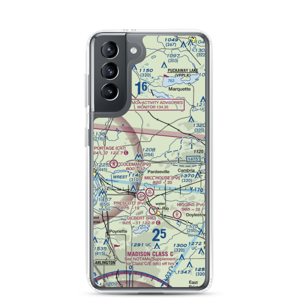 Rohde's Airport (US-0129) VFR Sectional Samsung Case Samsung Galaxy S21 model shown