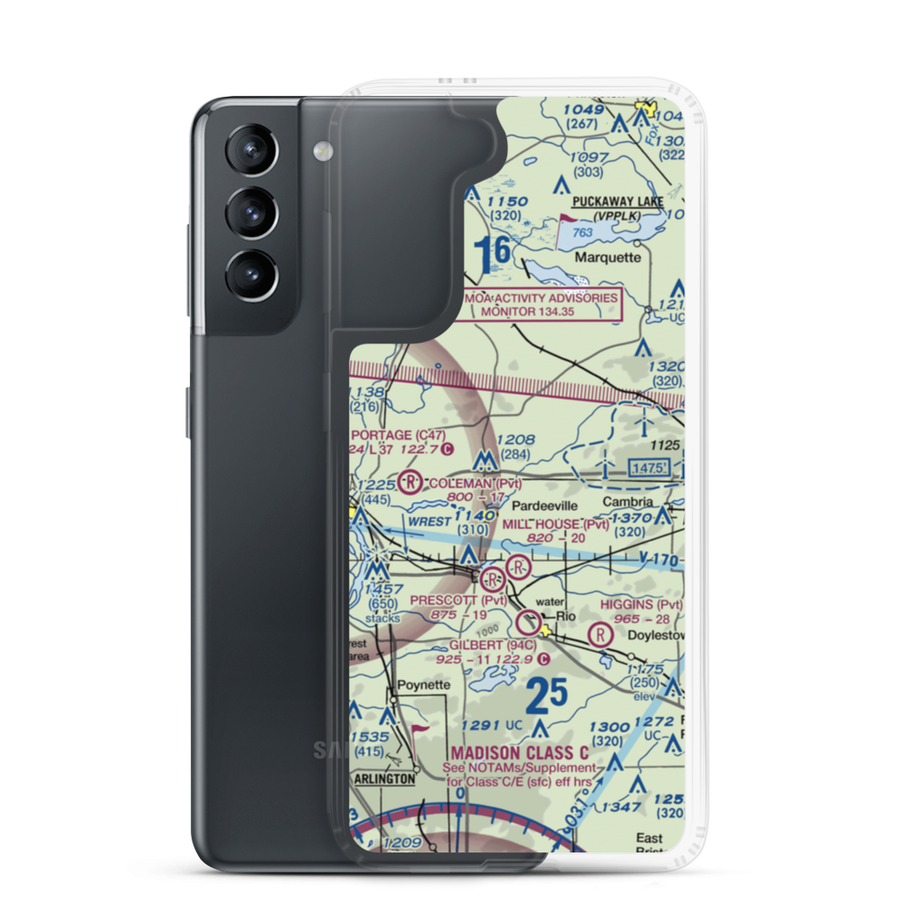 Rohde's Airport (US-0129) VFR Sectional Samsung Case Samsung Galaxy S21 model shown