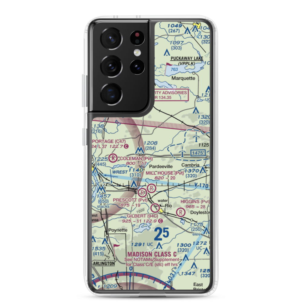Rohde's Airport (US-0129) VFR Sectional Samsung Case Samsung Galaxy S21 Ultra model shown