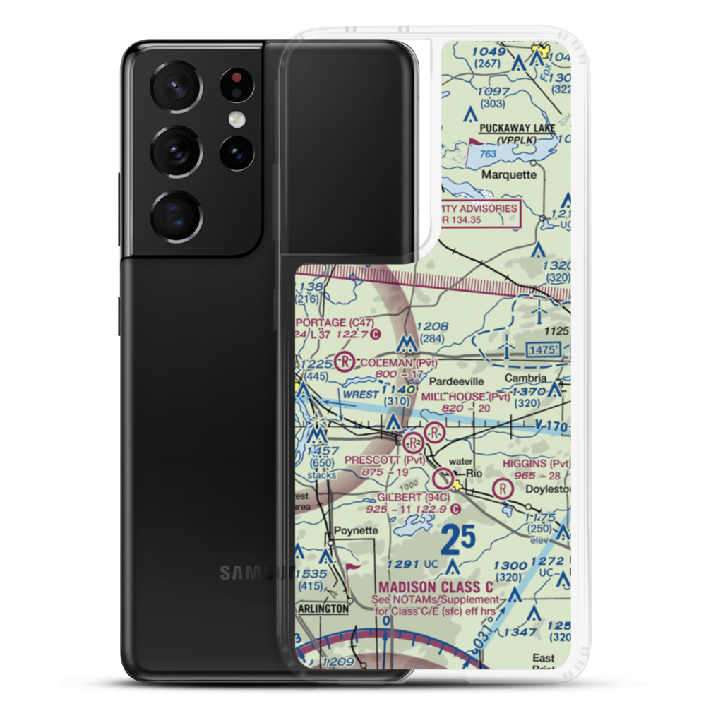 Rohde's Airport (US-0129) VFR Sectional Samsung Case Samsung Galaxy S21 Ultra model shown