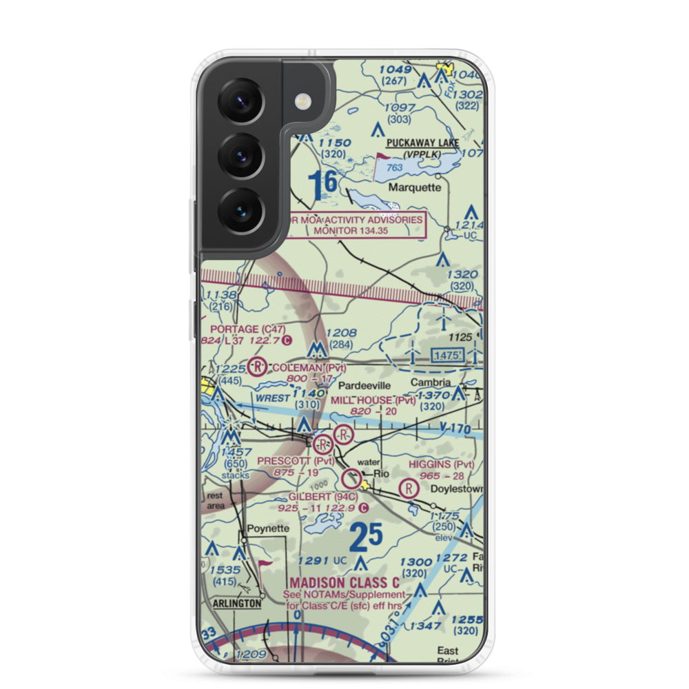 Rohde's Airport (US-0129) VFR Sectional Samsung Case Samsung Galaxy S22 Plus model shown