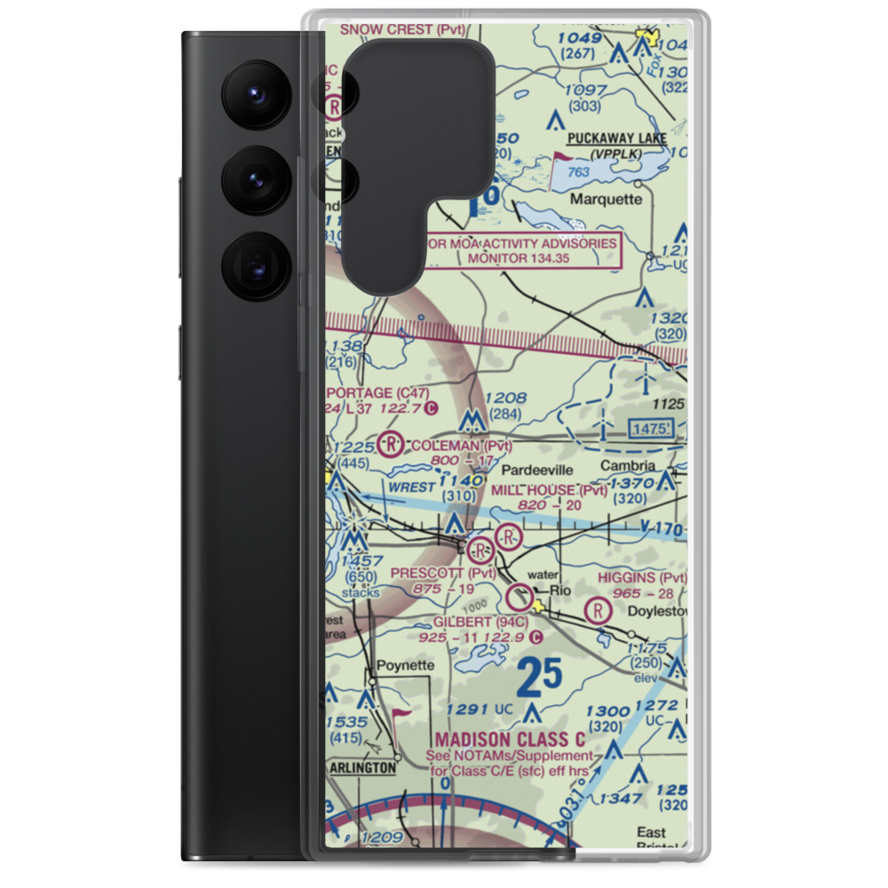 Rohde's Airport (US-0129) VFR Sectional Samsung Case Samsung Galaxy S22 Ultra model shown