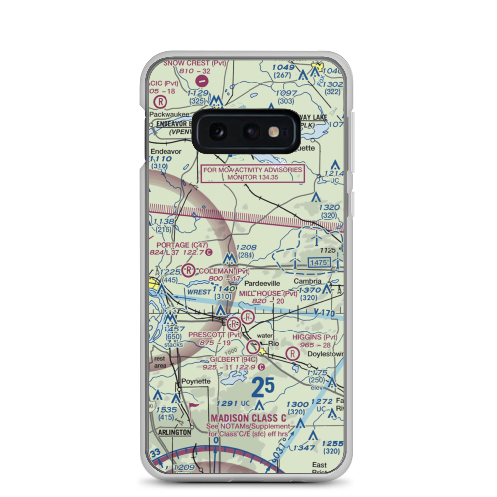 Rohde's Airport (US-0129) VFR Sectional Samsung Case Samsung Galaxy S10e model shown
