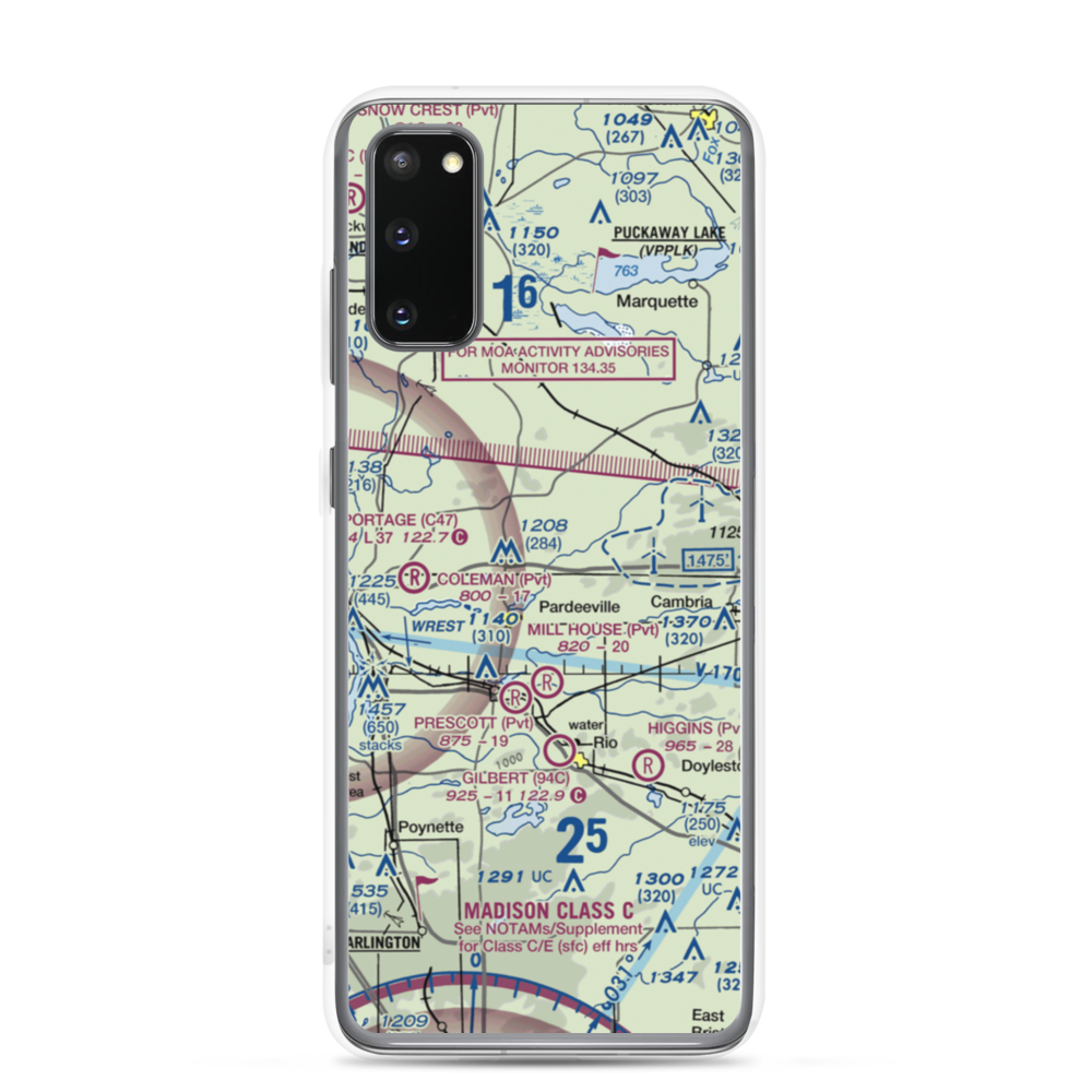 Rohde's Airport (US-0129) VFR Sectional Samsung Case Samsung Galaxy S20 model shown