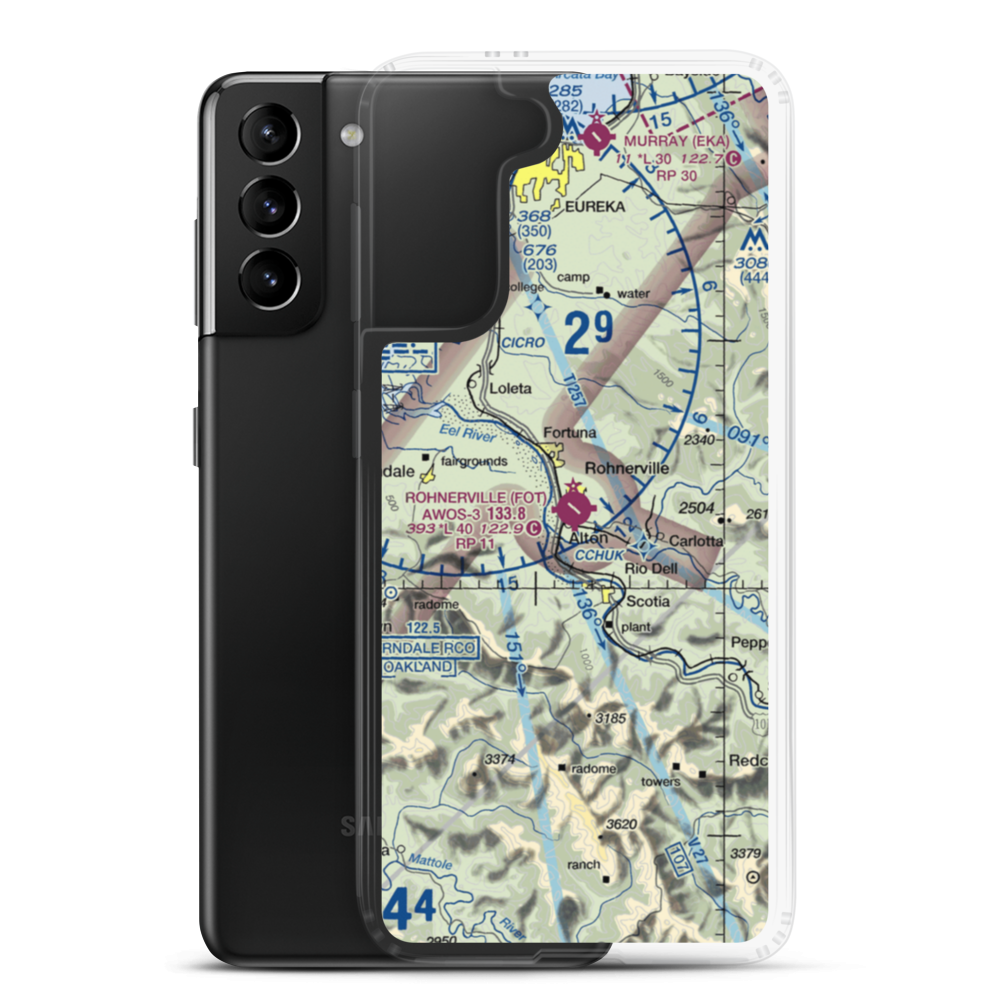 Rohnerville Airport (FOT) VFR Sectional Samsung Case Samsung Galaxy S21 Plus model shown