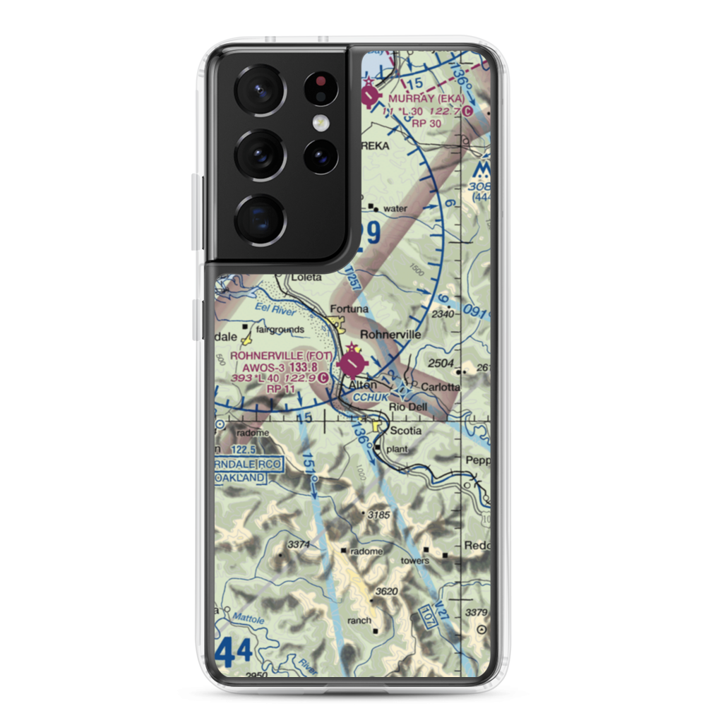 Rohnerville Airport (FOT) VFR Sectional Samsung Case Samsung Galaxy S21 Ultra model shown