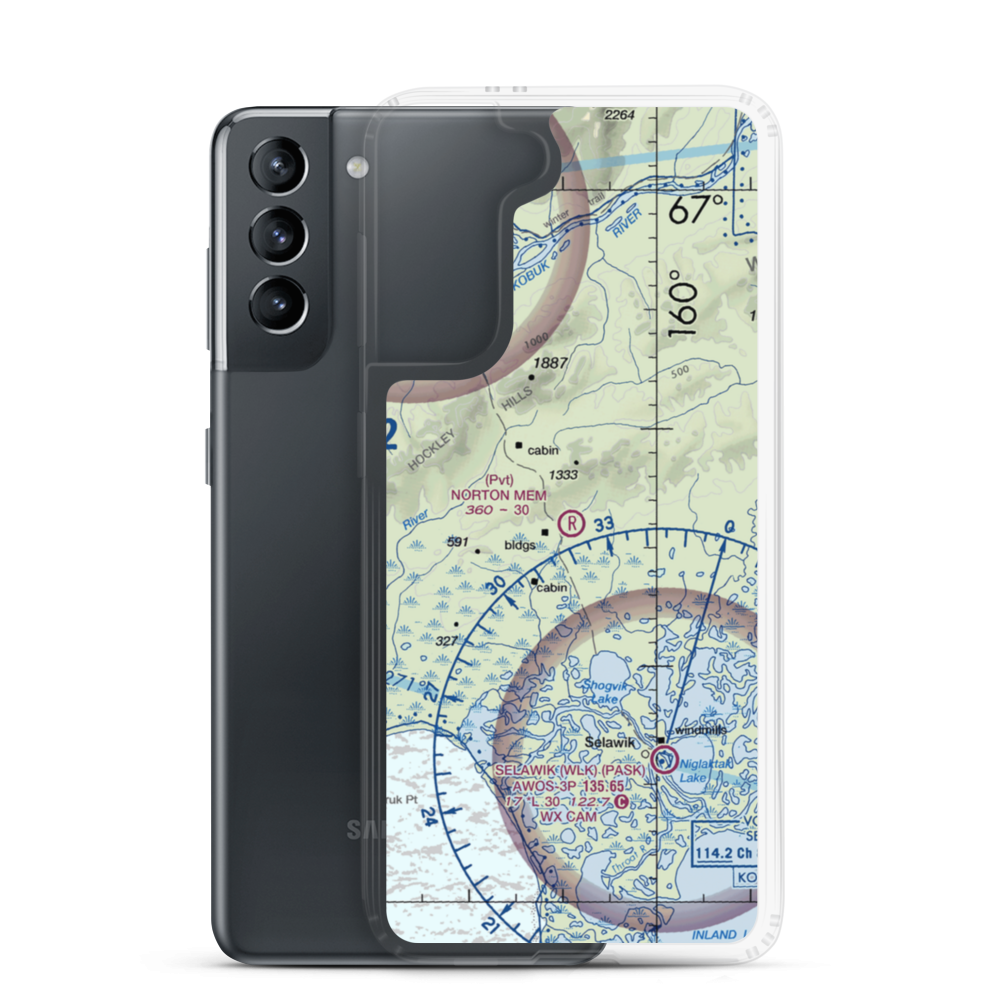 Roland Norton Memorial Airstrip (8AK3) VFR Sectional Samsung Case Samsung Galaxy S21 model shown