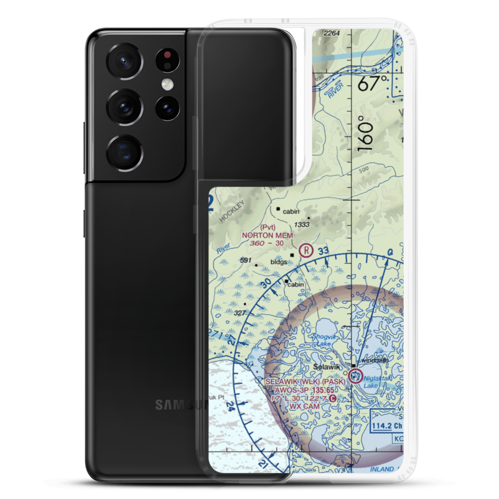 Roland Norton Memorial Airstrip (8AK3) VFR Sectional Samsung Case Samsung Galaxy S21 Ultra model shown