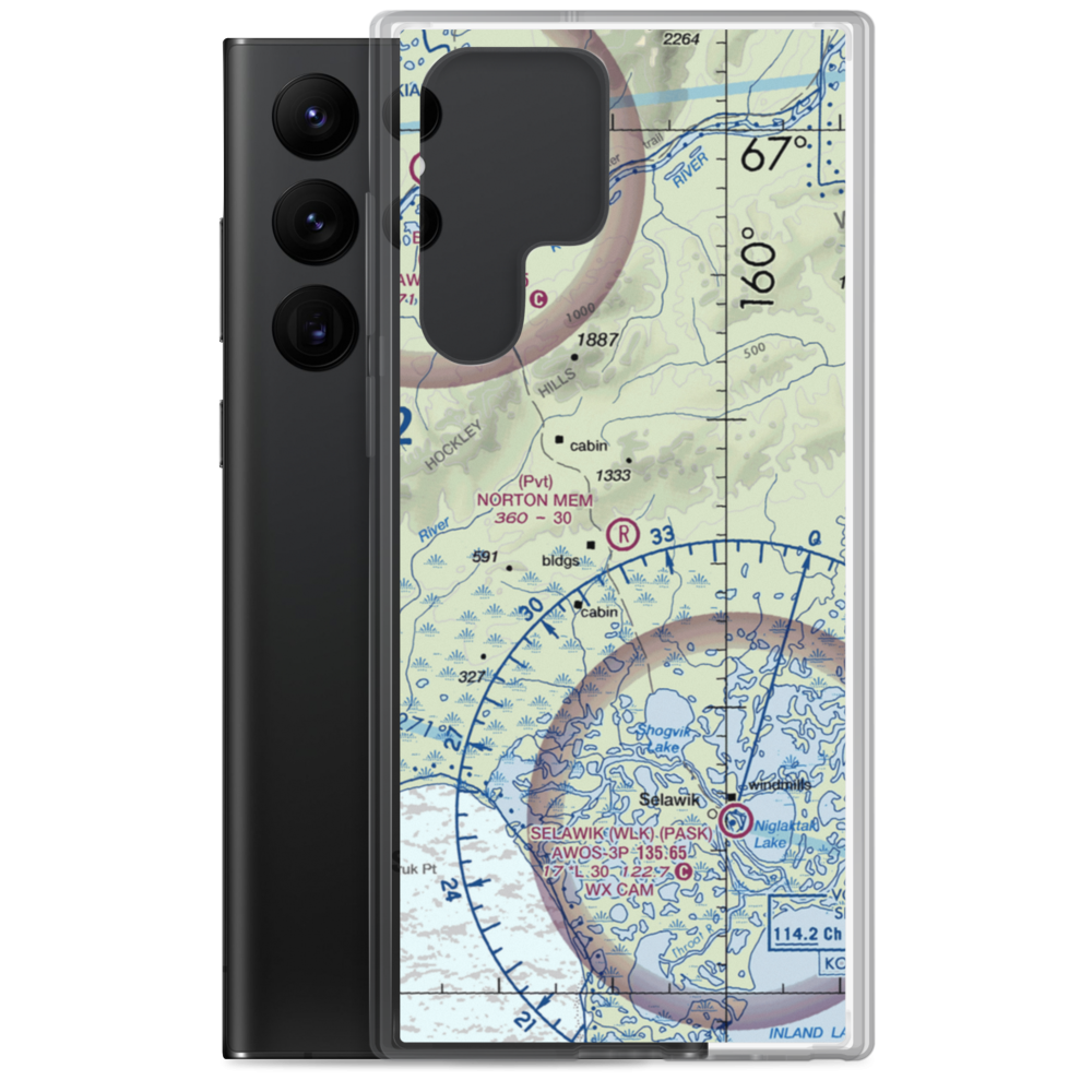 Roland Norton Memorial Airstrip (8AK3) VFR Sectional Samsung Case Samsung Galaxy S22 Ultra model shown