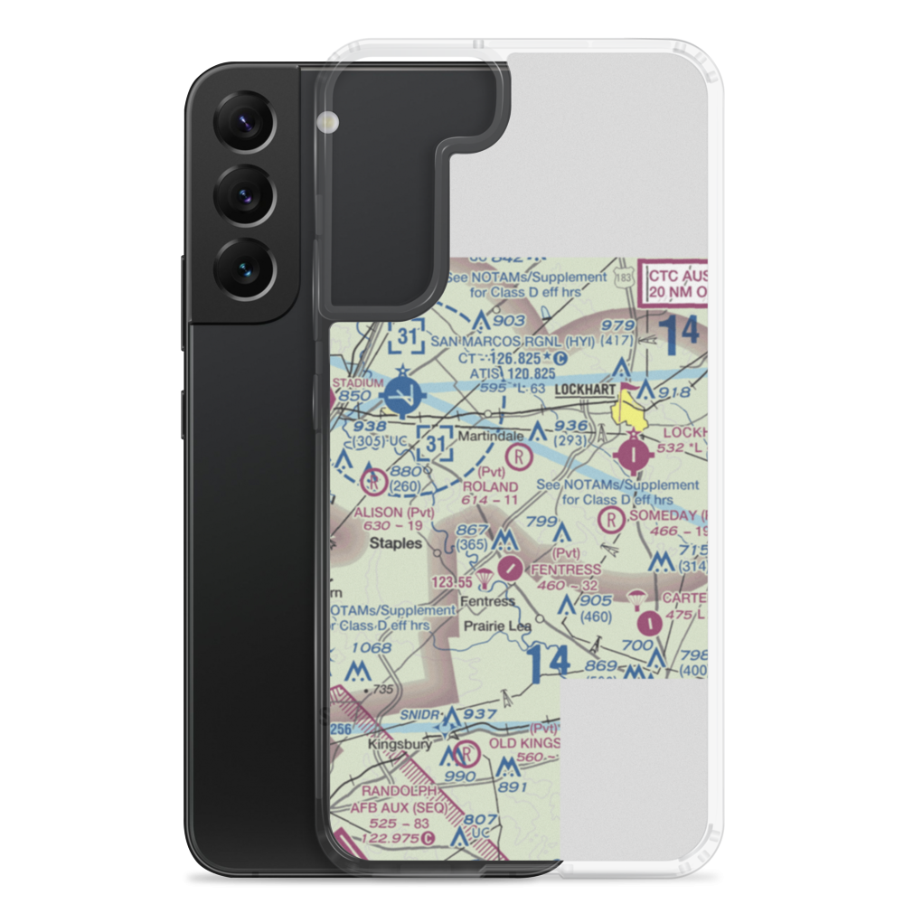 Roland Ranch Airport (30TS) VFR Sectional Samsung Case Samsung Galaxy S22 Plus model shown