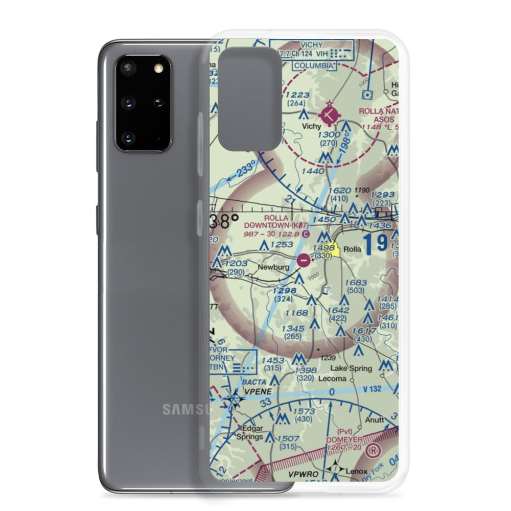 Rolla Downtown Airport (K07) VFR Sectional Samsung Case Samsung Galaxy S20 Plus model shown