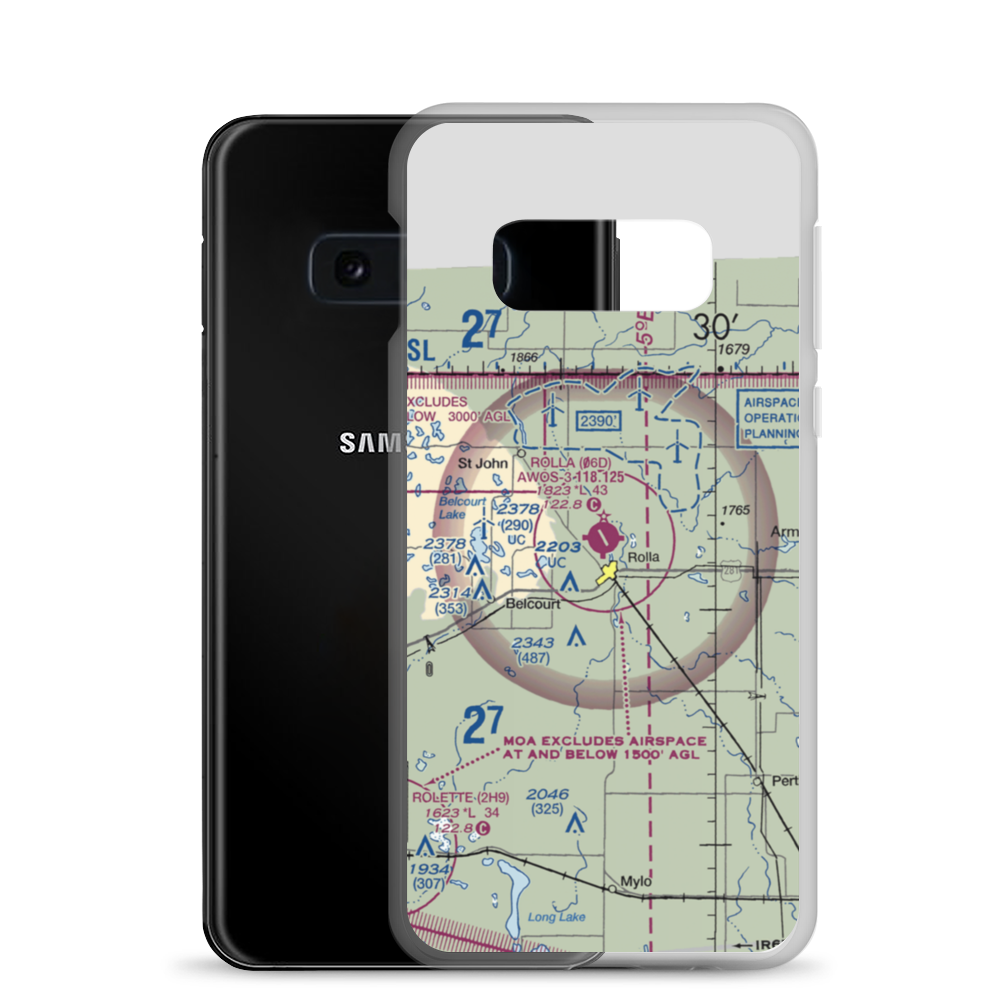Rolla Municipal Airport (06D) VFR Sectional Samsung Case Samsung Galaxy S10e model shown
