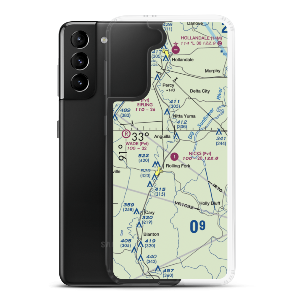 Rollang Field (5MS1) VFR Sectional Samsung Case Samsung Galaxy S21 Plus model shown