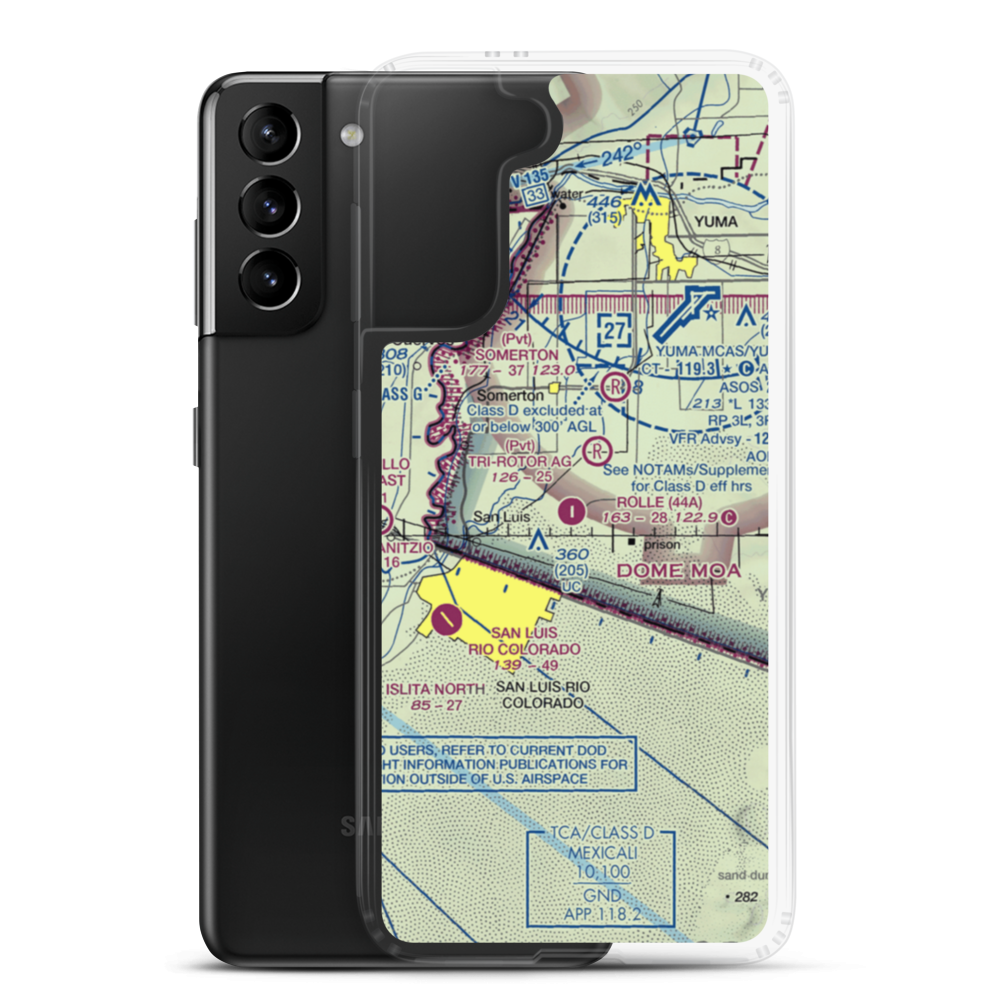 Rolle Airfield (44A) VFR Sectional Samsung Case Samsung Galaxy S21 Plus model shown