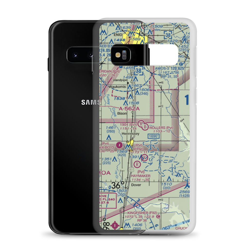 Rollers Airport (OK48) VFR Sectional Samsung Case Samsung Galaxy S10 model shown