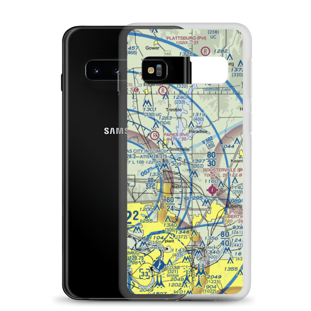 Rollert Farm Airport (29MO) VFR Sectional Samsung Case Samsung Galaxy S10 model shown