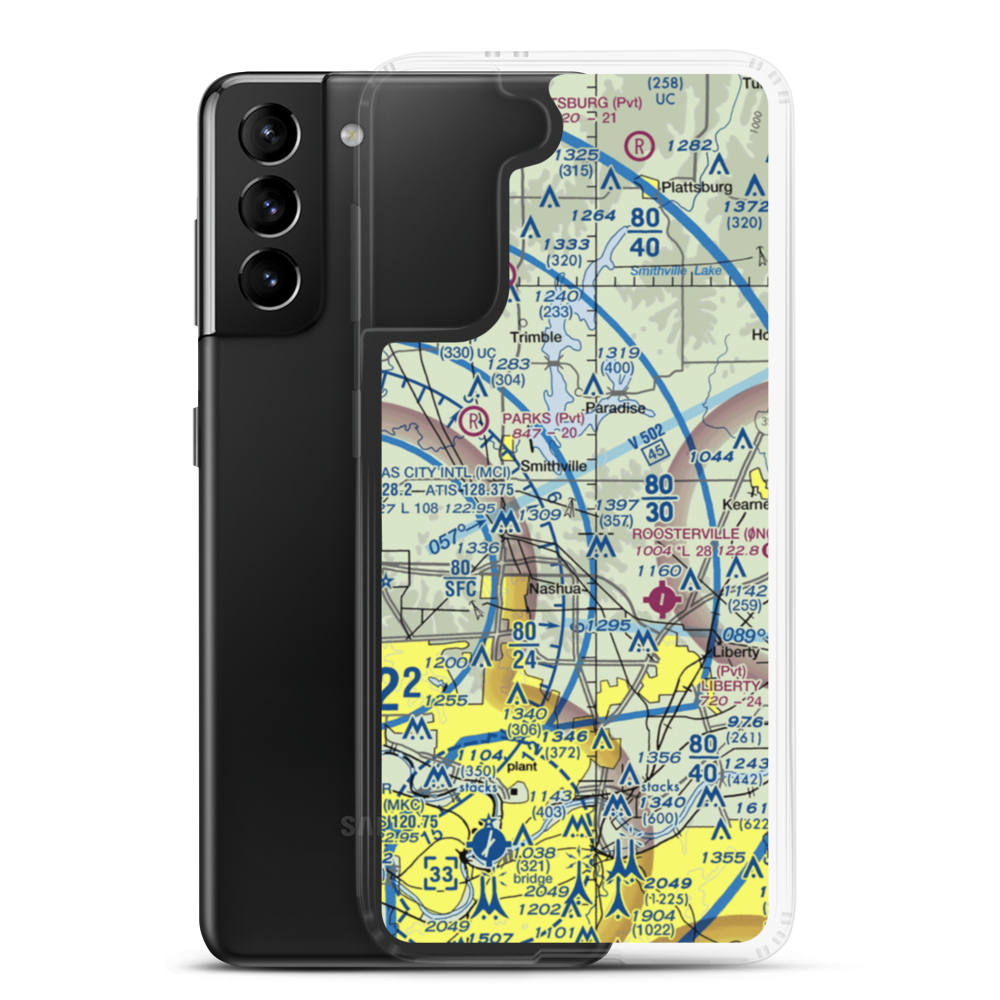 Rollert Farm Airport (29MO) VFR Sectional Samsung Case Samsung Galaxy S21 Plus model shown