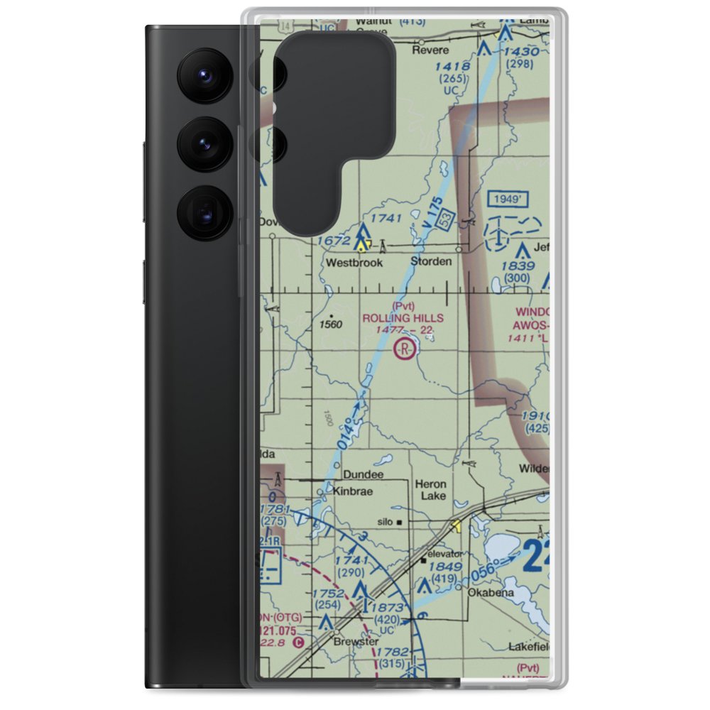 Rolling Hills Airport (3MN4) VFR Sectional Samsung Case Samsung Galaxy S22 Ultra model shown