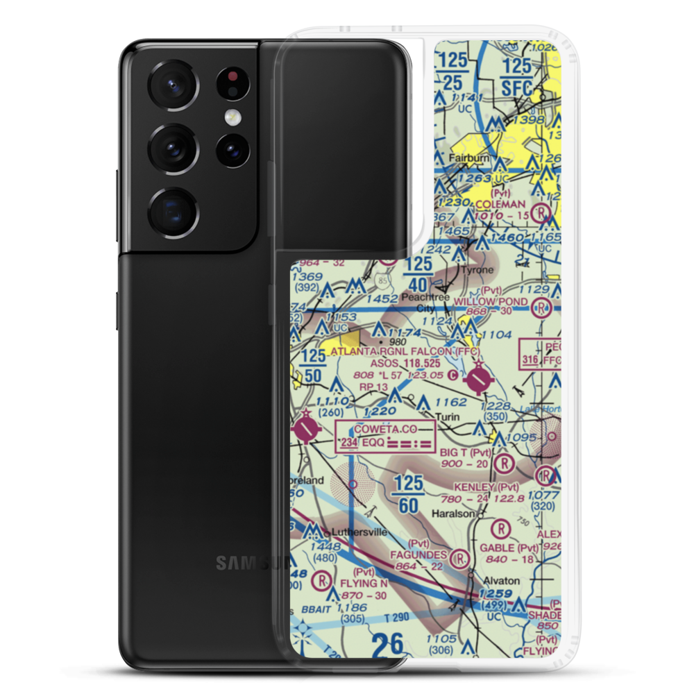 Rolling Meadows Airfield (29GA) VFR Sectional Samsung Case Samsung Galaxy S21 Ultra model shown