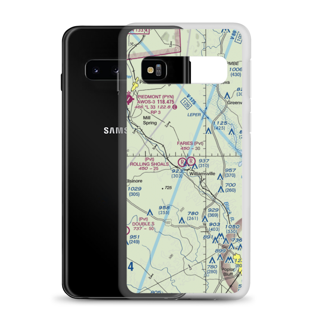 Rolling Shoals Farm Airport (MO73) VFR Sectional Samsung Case Samsung Galaxy S10 model shown