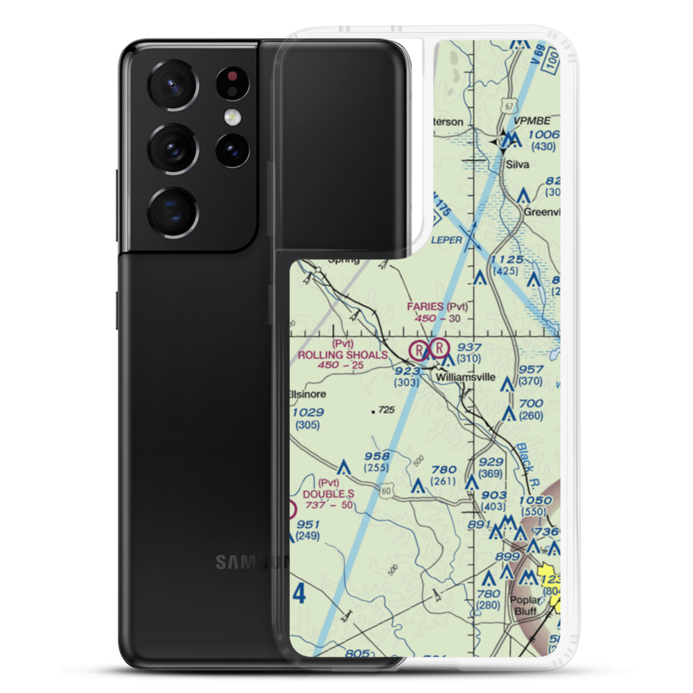 Rolling Shoals Farm Airport (MO73) VFR Sectional Samsung Case Samsung Galaxy S21 Ultra model shown