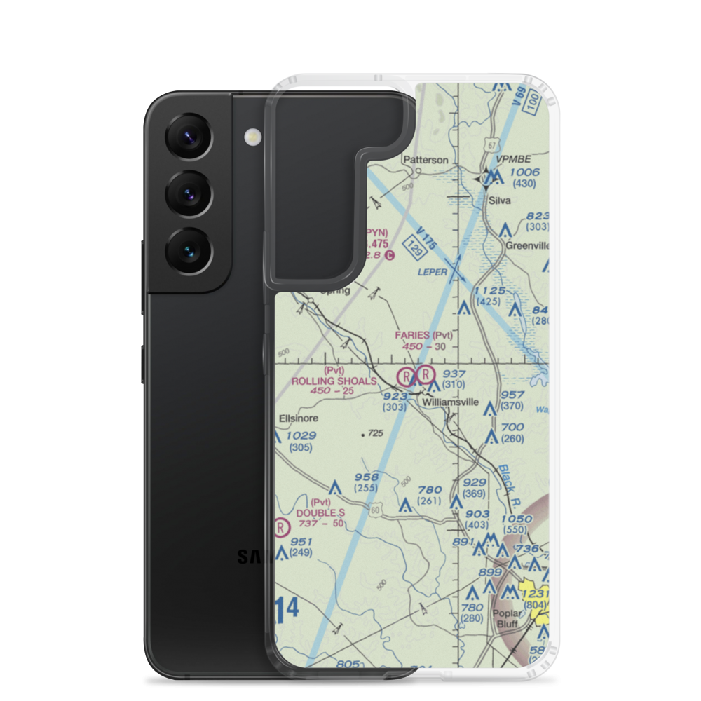 Rolling Shoals Farm Airport (MO73) VFR Sectional Samsung Case Samsung Galaxy S22 model shown