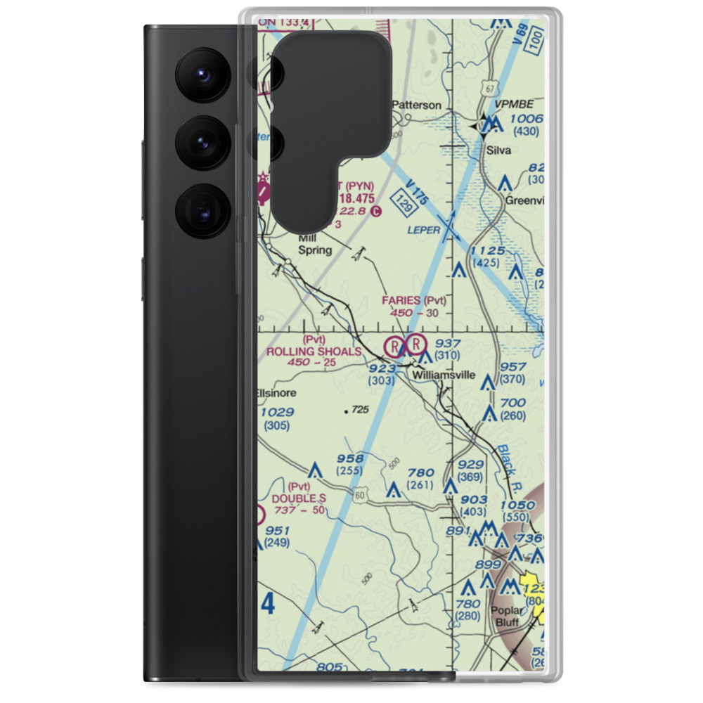 Rolling Shoals Farm Airport (MO73) VFR Sectional Samsung Case Samsung Galaxy S22 Ultra model shown