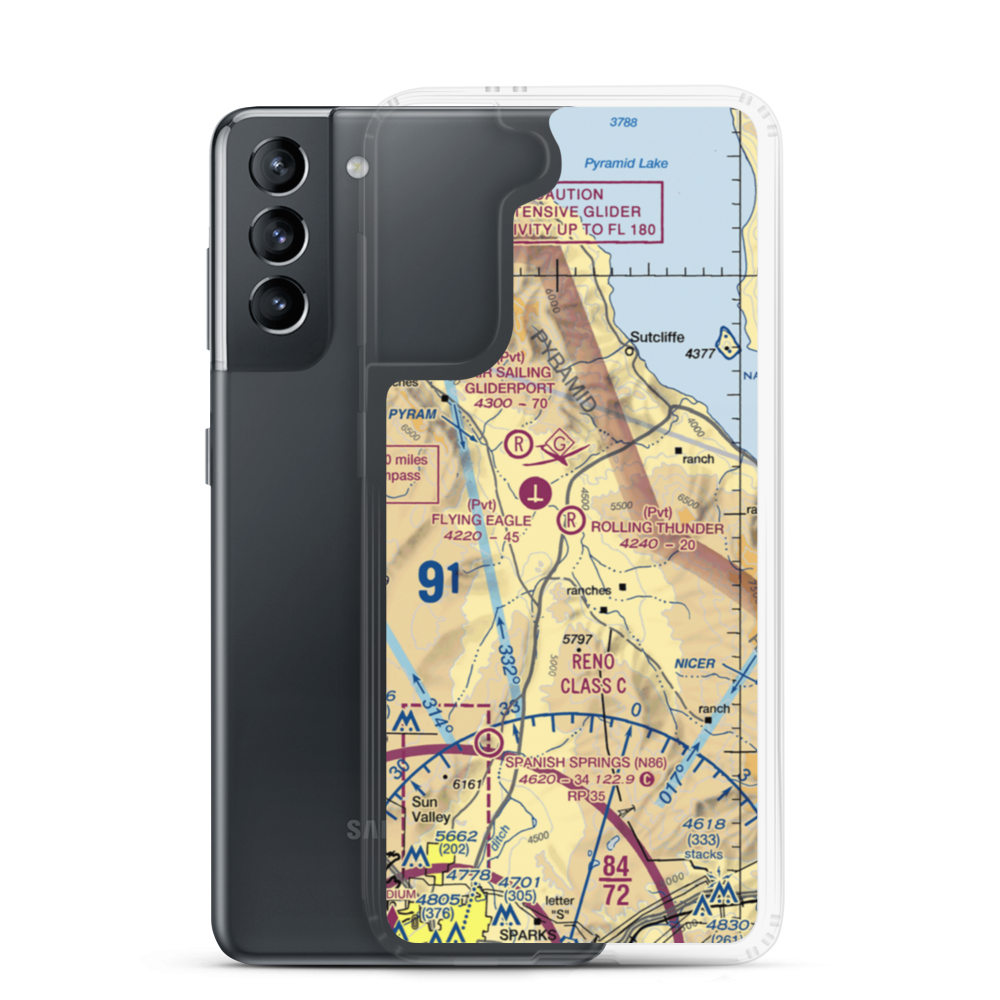 Rolling Thunder Airport (NV96) VFR Sectional Samsung Case Samsung Galaxy S21 model shown