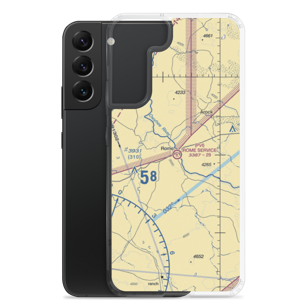 Rome Service Airport (0OR6) VFR Sectional Samsung Case Samsung Galaxy S22 Plus model shown
