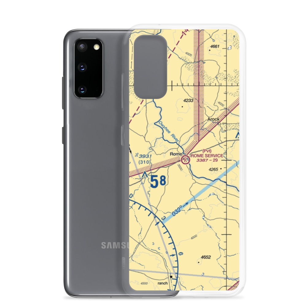 Rome Service Airport (0OR6) VFR Sectional Samsung Case Samsung Galaxy S20 model shown