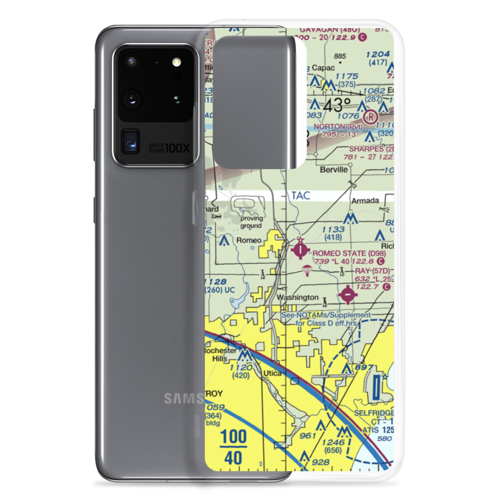 Romeo State Airport (D98) VFR Sectional Samsung Case Samsung Galaxy S20 Ultra model shown