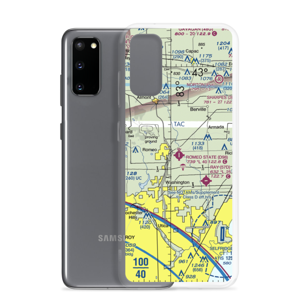 Romeo State Airport (D98) VFR Sectional Samsung Case Samsung Galaxy S20 model shown